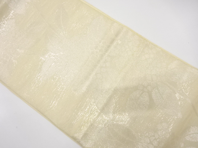 アンティーク　紗　紫陽花模様織り出し全通袋帯（材料）